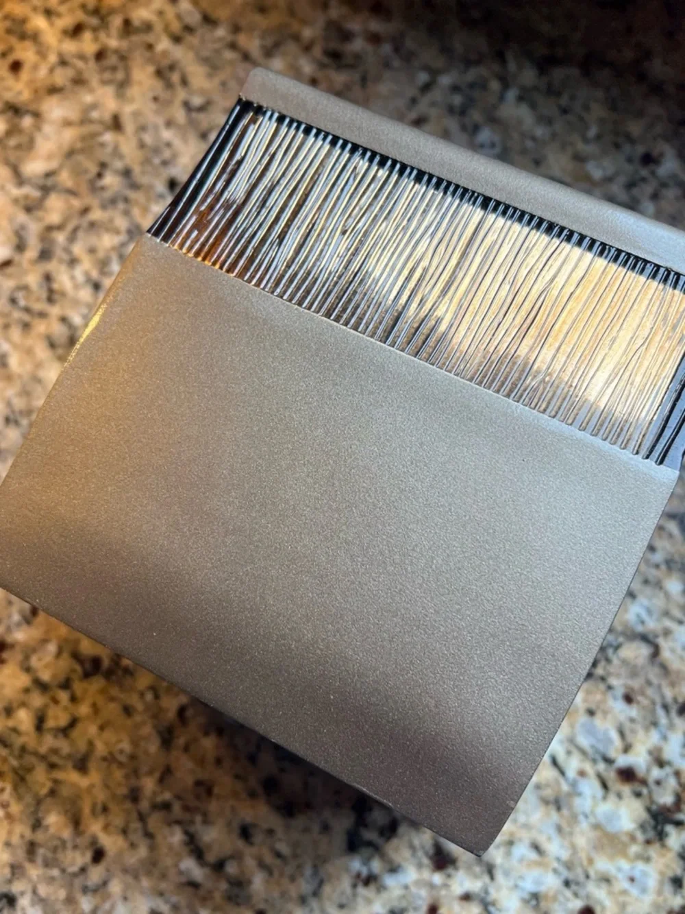 Modern Taupe Tissue Box Cover with Textured Accent